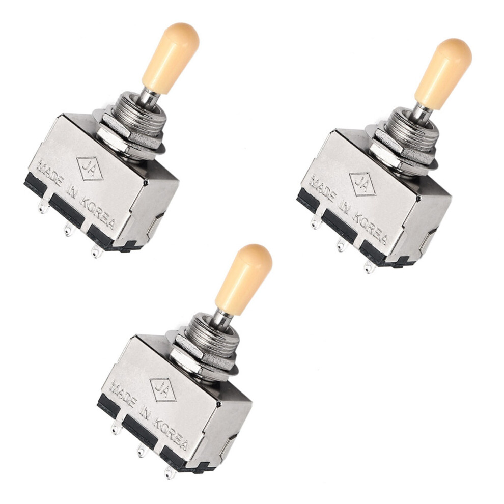 3X Solid Knob Shaft Box Style For Sg 3 Way Pickup Selector Toggle Tip Beige 4712472594432
