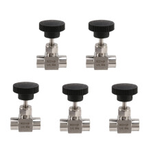 5X 1/4 Inch BSP Equal Female Thread SS 304 Stainless Steel Flow Control Shut Off Needle Valve