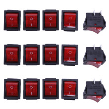 15 x Red Illuminated Light /Off DPST Boat Rocker 16A/250V 20A/125V AC