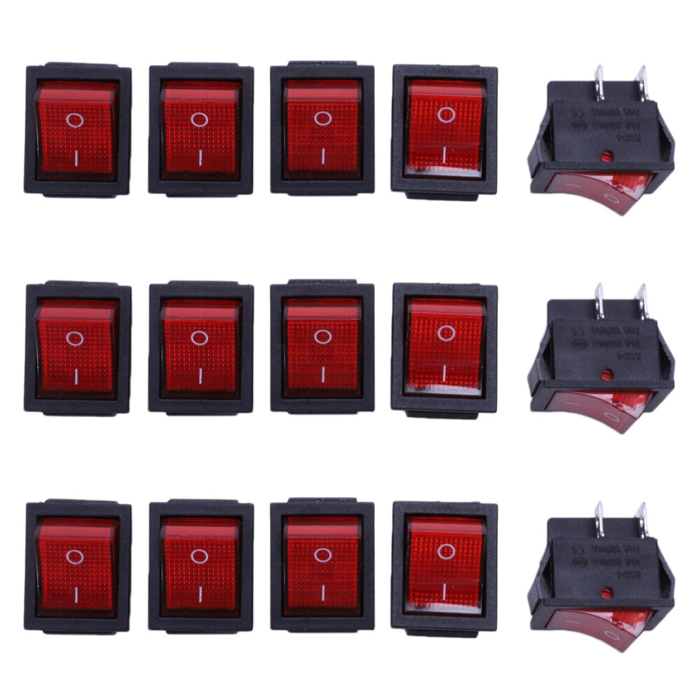15 X Red Illuminated Light /Off Dpst Boat Rocker 16A/250V 20A/125V Ac 4711322612982