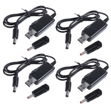 4X USB Boost Cable 5V Step to 9V 12V Adjustable Voltage Converter 1A Step- Volt Transformer Power Regulator
