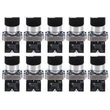 10X 22mm Latching 2 NO 3-Position Rotary Selector Select ZB2-BE101C Black