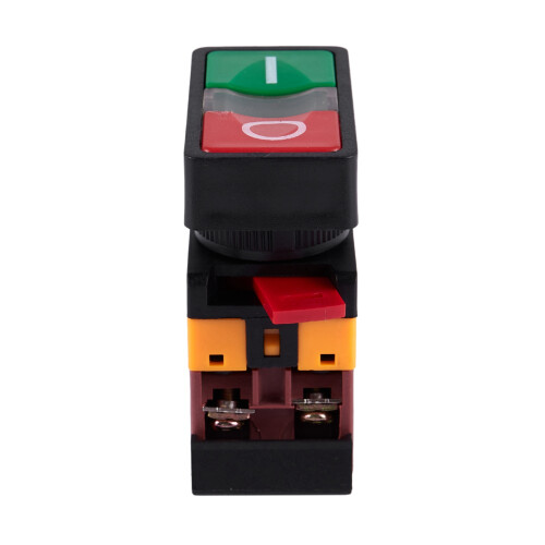 2X AC 220V Yellow Light -OFF START STOP Momentary Push Button  1 NO 1 NC 2