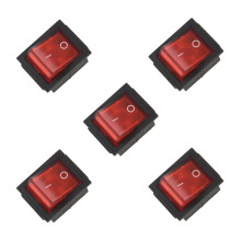 5X Red Light 4 Pin DPST /OFF Snap in Rocker 15A/250V 20A/125V AC 28X22mm