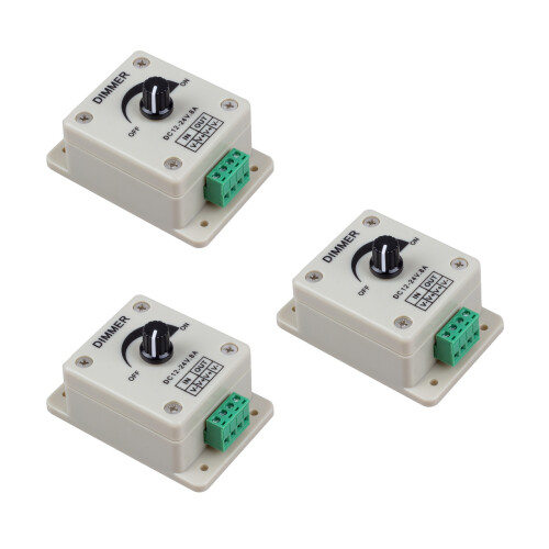 3X Einfarbiger SMD Strip LED Dimmer Helligkeit Regler 24V