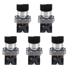 5Pcs 22mm Latching 2 NO 3-Position Rotary Selector Select ZB2-BE101C Black