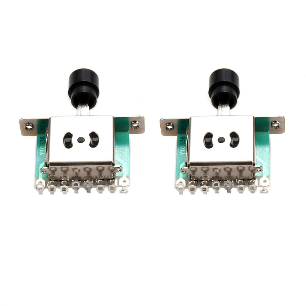 2X 3 Way Selector Switches,Guitar Pickup Toggle Lever Switches For Tele St Electric Guitar Black 4713495185751