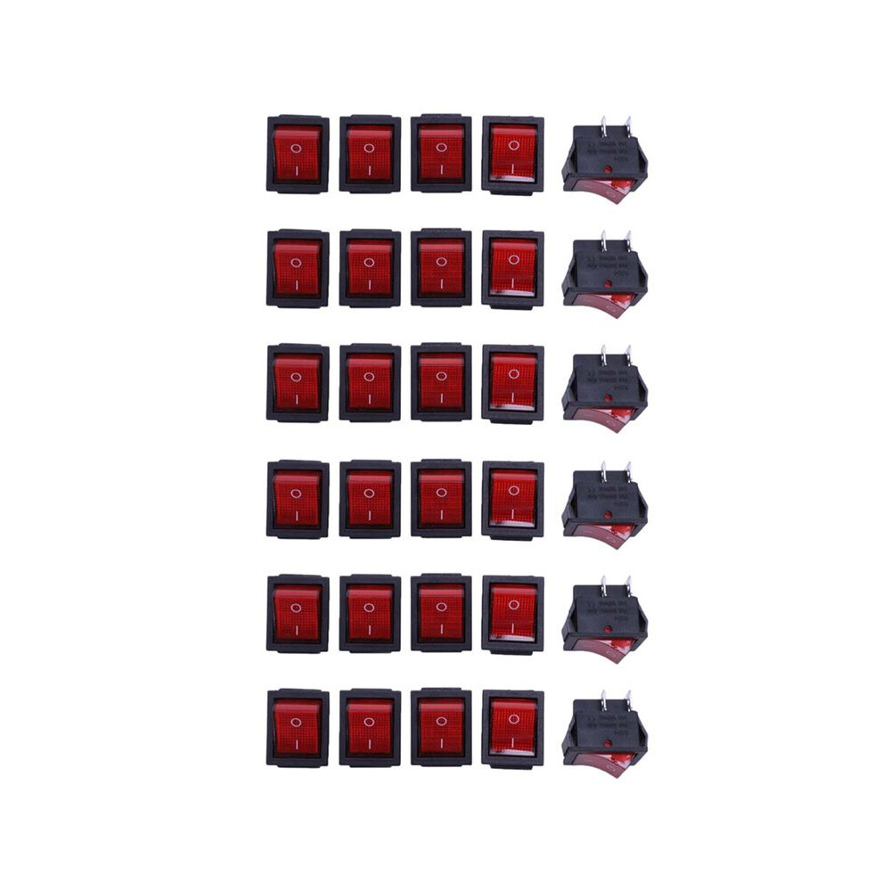 30 X Red Illuminated Light /Off Dpst Boat Rocker 16A/250V 20A/125V Ac 4712472545328