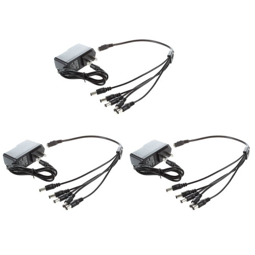 3X 9V Effect Pedal Power AC  Adapter US Plug with 5 Way Chain Splitte Cable
