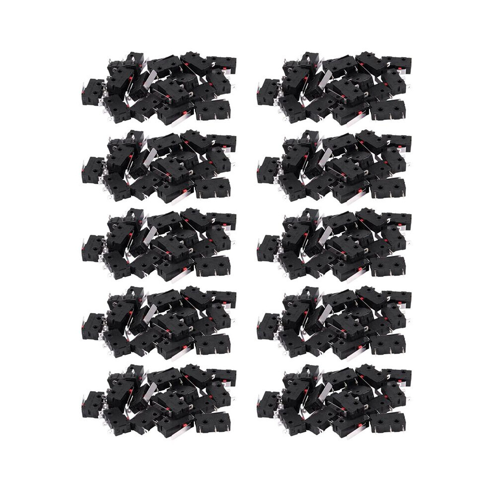 200Pcs Ac 125V 250V 5A Spdt 3-Pin Momentary Plastic Micro Limit + Black/Silver 4711722082538