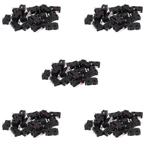 100Pcs AC 125V 250V 5A SPDT 3-Pin Momentary Plastic micro-Limit  Black+Silver