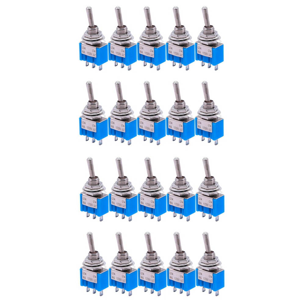 20Pcs Spdt Toggle 3-Pin 2 Position / Miniature Toggle 6A 125V Ac Toggle Mts-102 6033212279265