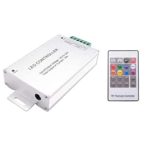 5X LED Controller 12-24V Low Pressure RF Colorful 20-Key Remote Control RGB Light Bar Dimming Controller 1