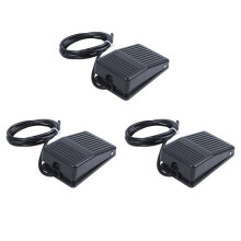 3X AC 250V 10A SPDT NO NC Antislip Plastic Momentary Power Foot Pedal Black