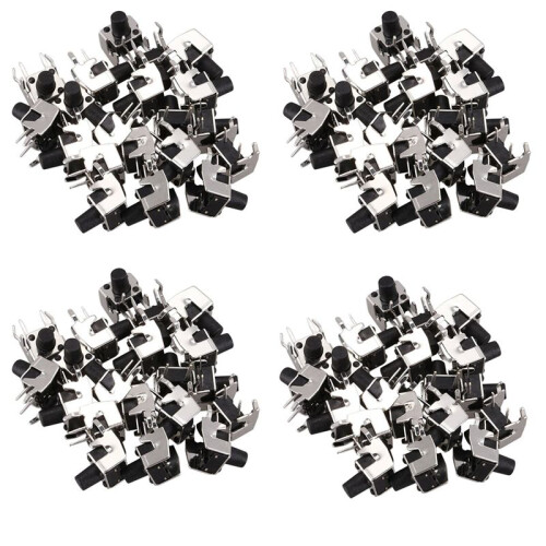 80 Pcs Momentary Right Angle Tactile Tact Push Button  6 x 6mm x 8mm