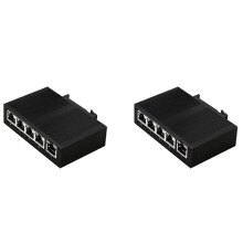 2X 5 Port 100Mbps Network Ethernet Industrial Grade Unmanaged Rail Type Industrial Network Splitter