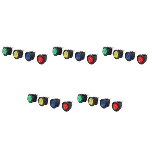 20 X 12V LED Illuminated Rocker -Off Toggle SPST  Dash Light Car Boat