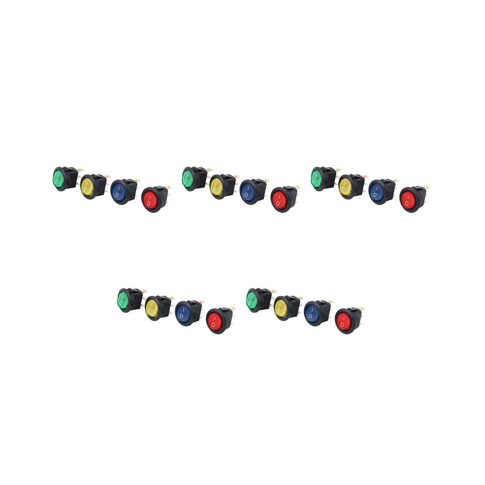 20 X 12V Led Illuminated Rocker -Off Toggle Spst Dash Car Boat Light 4713321904990