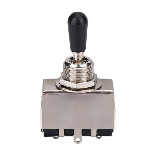 20Pc Guitar 3 Way Toggle , Metal Enclosed 3 Way Selector  with Black Tip Knob Replacement Part 1