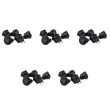 25Pcs SPST Black Button /Off Round Rocker  AC 6A/250V 10A/125V