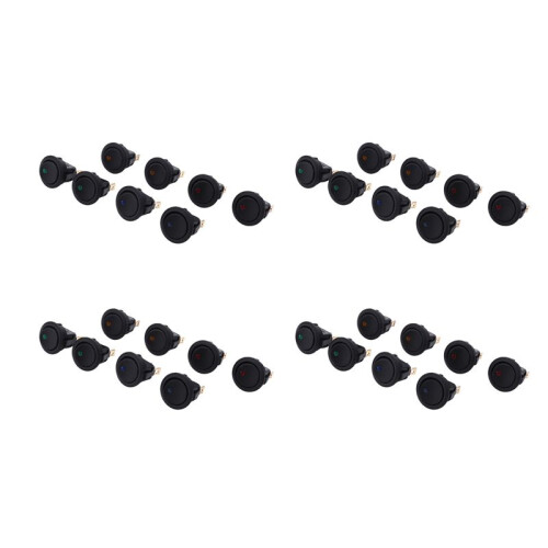 32PCS LED Dot Light 12V Car Auto Boat Round Rocker /OFF TOGGLE SPST