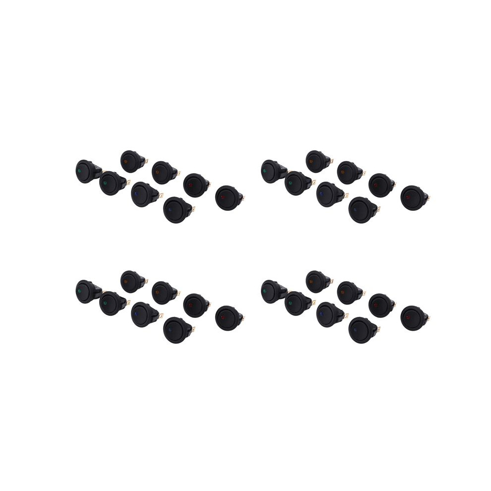 32Pcs Led Dot 12V Car Auto Boat Round Rocker /Off Toggle Spst Light 4713984101361