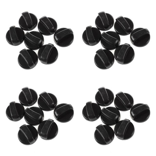 28 Pcs. 8mm Hole Black Gas Stove Cooker Rotary  Knobs for the Kitchen