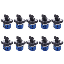 10X 8 Terminals 5 Positions Master Control Rotary Cam  20A Black+