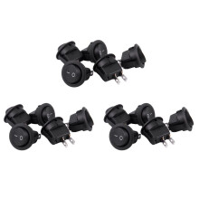 15Pcs SPST Black Button /Off Round Rocker  AC 6A/250V 10A/125V