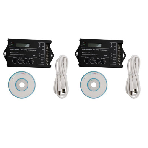 2X TC420  Programmable RGB LED Controller DC12V-24V 5 Channel LED Timing Dimmer
