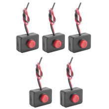 5X 12V2A Adhesive Base Push Button Momentarily Action Wired for Automobiles