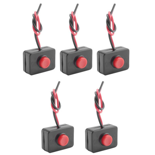 5X  12V2A Adhesive Base Push Button Momentarily Action Wired  for Automobiles