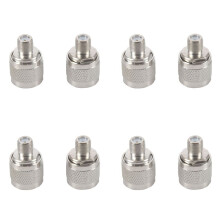 8Pcs N Type Male Plug to F Female RF Coaxial Adapter Connector for Wireless Antenna,Silver