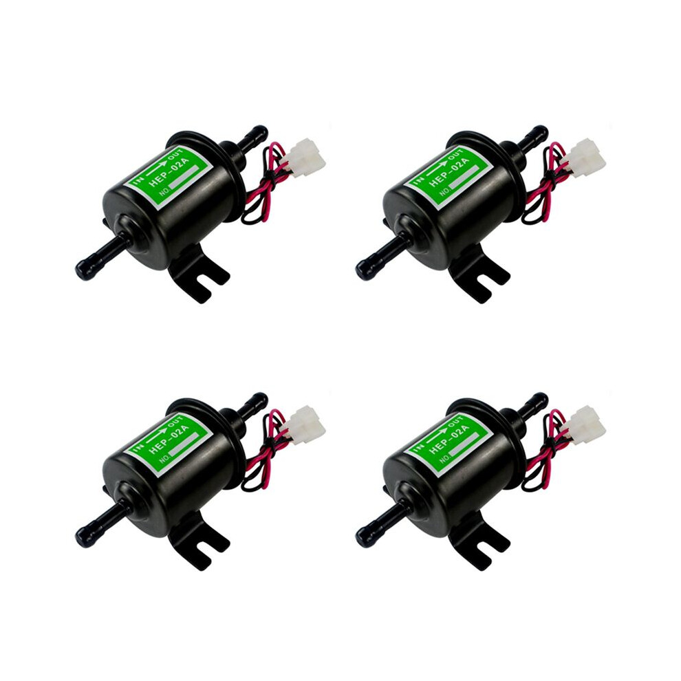4X Universal 12V Electric Fuel Pump Metal Solid Petrol Inline Fuel Pump Gasoline Transfer Pump 12 Volts Hep-02A 4713368607021