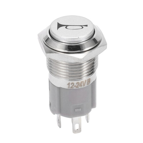 4X 12V 16mm Car LED Light Momentary Horn Button Metal  Push Button 1