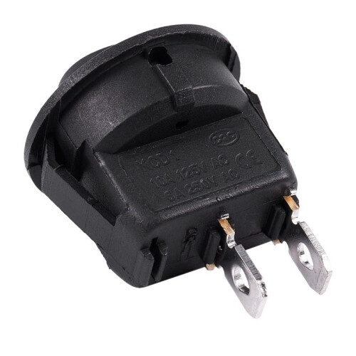 15Pcs SPST Black Button /Off Round Rocker  AC 6A/250V 10A/125V 2