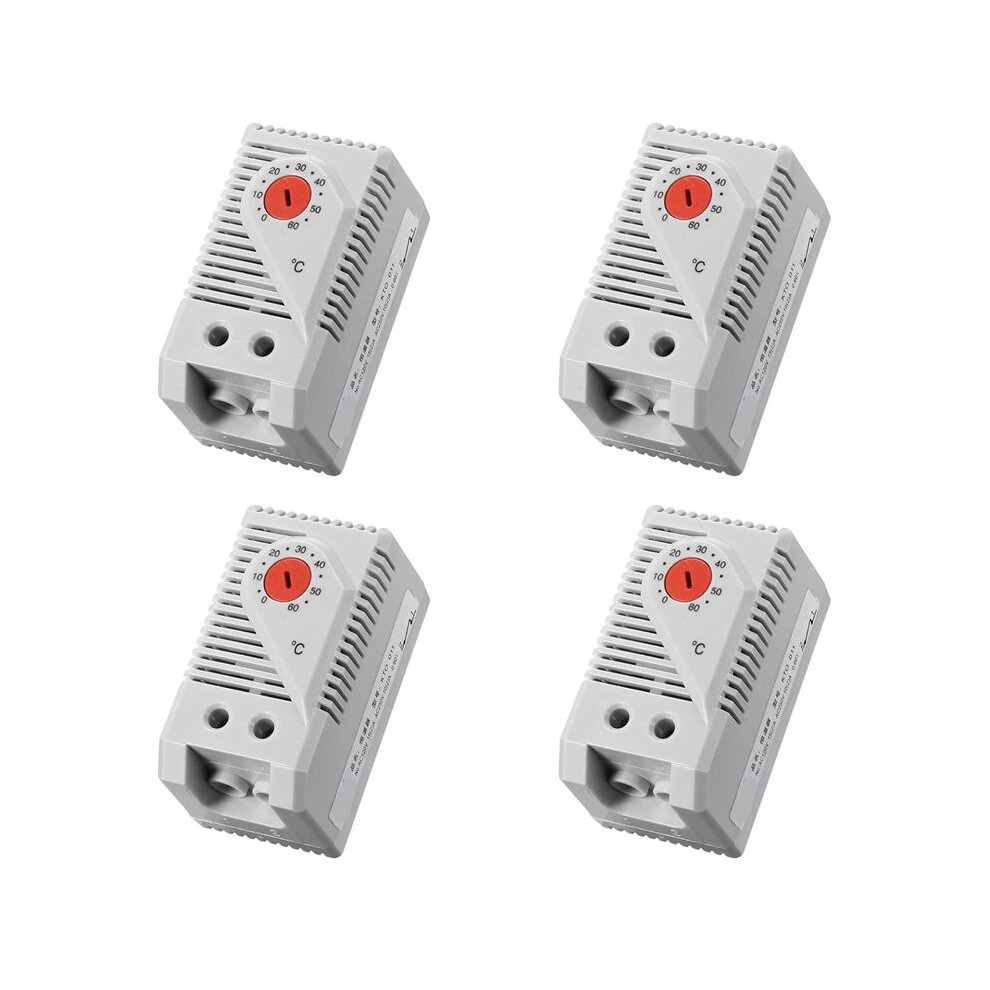 4X Mechanical Thermostat, Kto011 0-60Celsius Adjustable Compact Normally Close(N.c) Temperature Controller Red 4711030501981