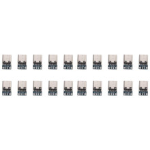 20 Pcs USB 3.1 Type C Connector 14 Pin Female Socket Receptacle Through Holes PCB 180 Vertical Shield USB-C1