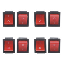 16A/250VAC 20A/125VAC Red Indicator Light 4 Pin /OFF DPST Rocker 8 Pcs