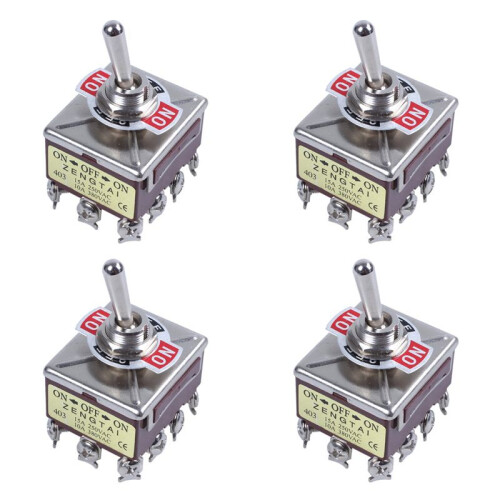 4X AC 380V 10A /OFF/ 3 Positions 12 Pin Latching Toggle  4PDT