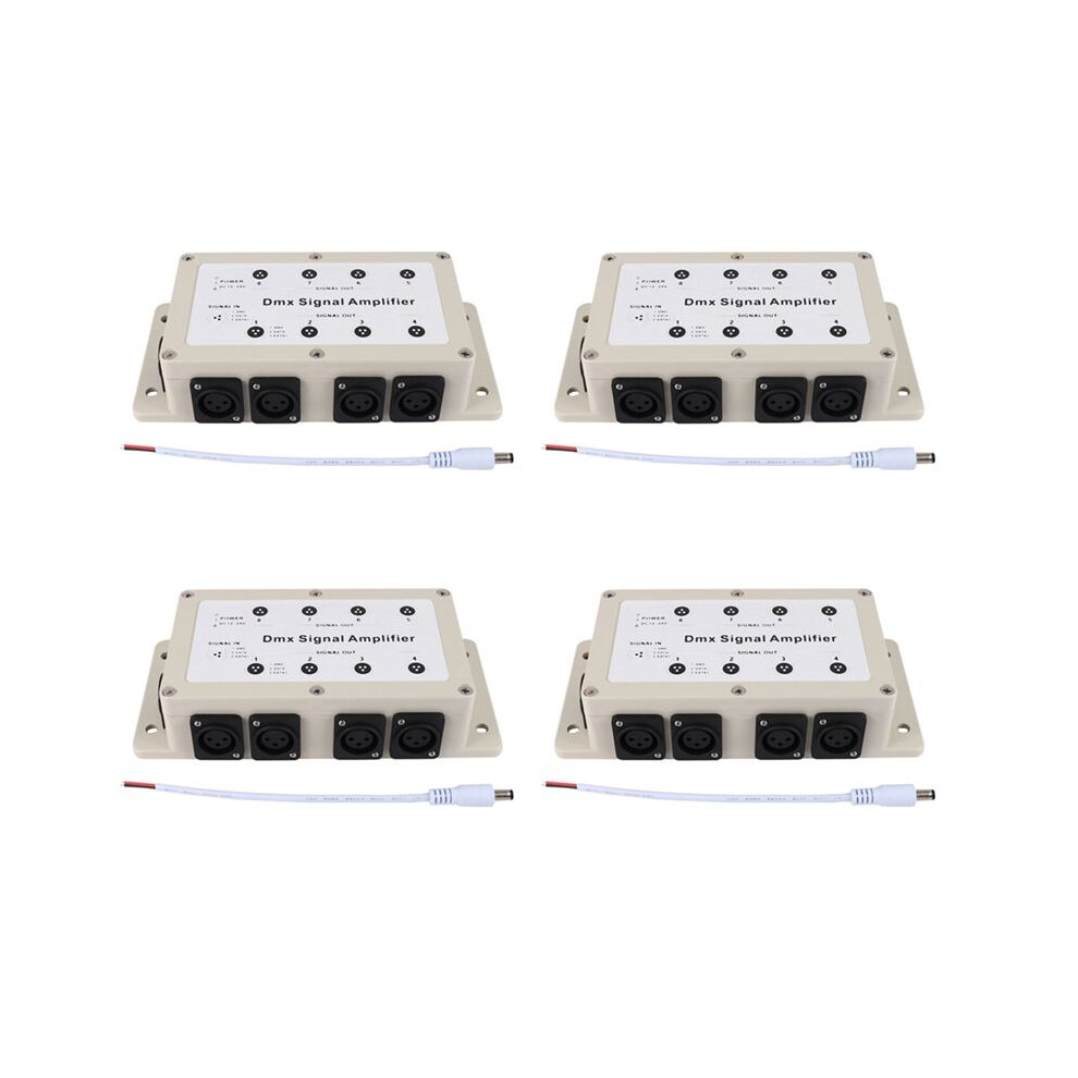 4X Dc12-24V 8 Channel Output Dmx Dmx512 Led Controller Signal Amplifier Splitter Distributor For Home Equipments 4713405092087
