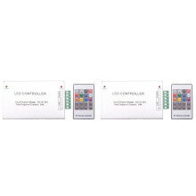 2X Controlador LED 12-24V RF de Baja PresióN Controlador de AtenuacióN de Barra de Luz RGB de Control Remoto Colorido de 20 Teclas