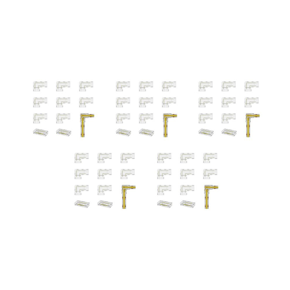8Mm Cob 40Pc L-Shaped/Corner Connector,10Pc Gapless Connectors For Cob Led Strip Lights,Not For 10Mm Tape Lights 4711770155581