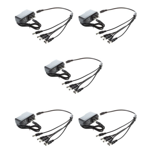 5X 9V Effect Pedal Power AC  Adapter US Plug W/ 5 Way Chain Splitte Cable