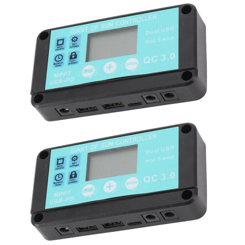 2X MPPT Solar Charge Controller Multipelskydd Solar Solar QC3.0 Controller med LCD-SkäRm (20A)