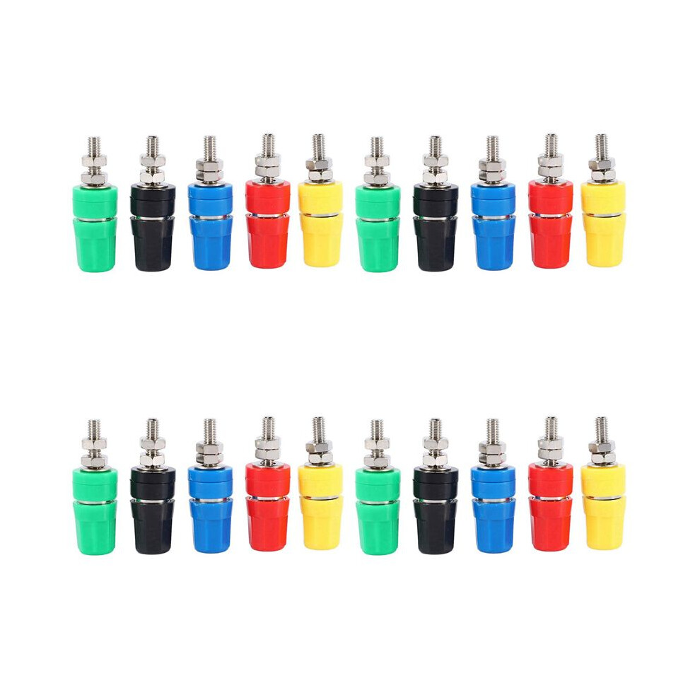 20Pcs M4x36 Pure Copper Terminal 4Mm Banana Jack Socket 20A Binding Post Banana Plug Connector 6032532962666