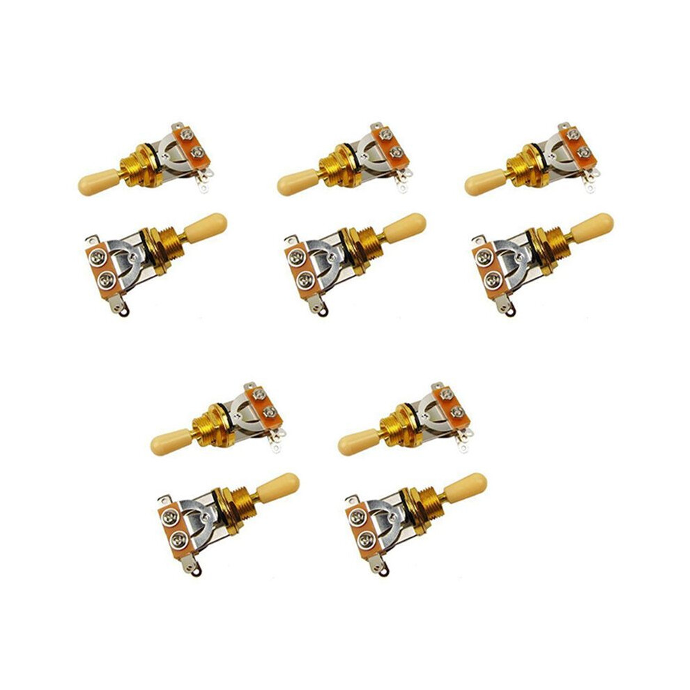 Metric 3 Way Short Straight Guitar Toggle Pickup Selector Gold & Beige(Pack Of 10) 6032383247660