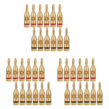Gold-Plated Banana Plug or Connector (Open Screw Type) (18 Pairs (36 Plugs)) Audio Plug Speaker Wire Connector