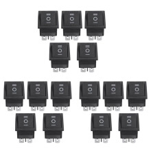 15 Pcs 6 Pin DPDT Black Button /Off/ Rocker AC 250V/15A 125V/20A
