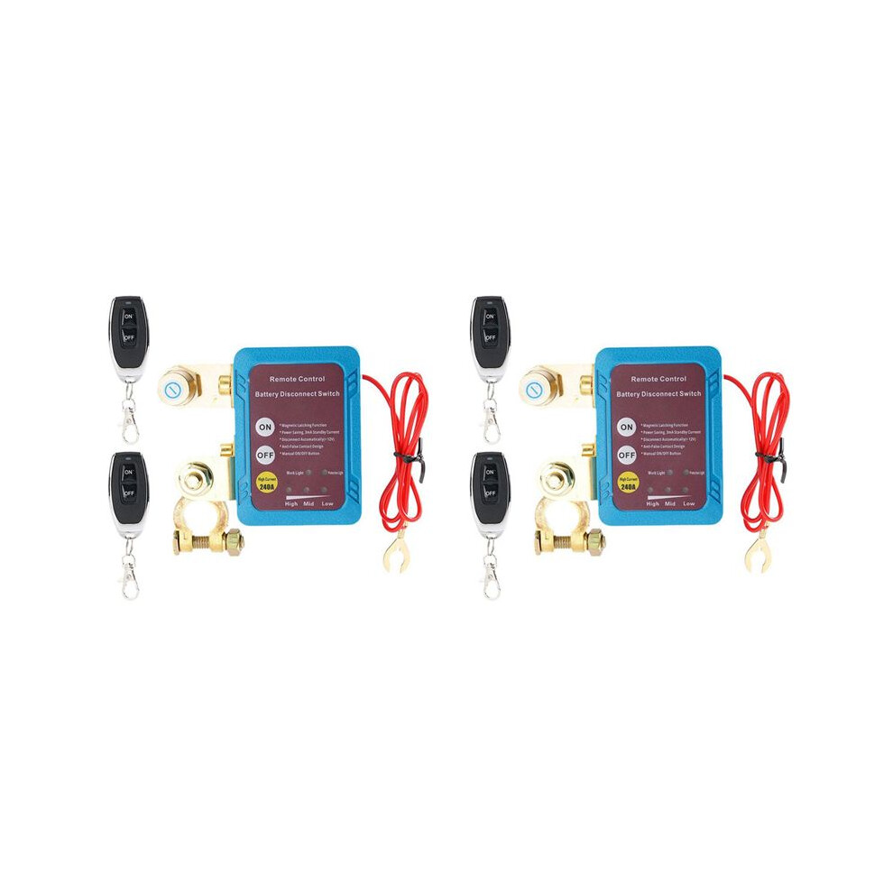 2X 12V 240A Remote Battery Disconnect Automatic Power Shut Off Remote Control Auto 6032873087233